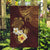 Polynesian Turtle Garden Flag Plumeria Hibiscus Pattern Oxblood