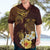 Polynesian Turtle Hawaiian Shirt Plumeria Hibiscus Pattern Oxblood