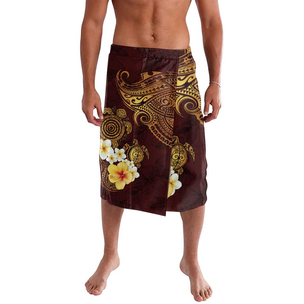 Polynesian Turtle Lavalava Plumeria Hibiscus Pattern Oxblood LT03 Oxblood - Polynesian Pride