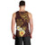 Polynesian Turtle Men Tank Top Plumeria Hibiscus Pattern Oxblood