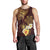 Polynesian Turtle Men Tank Top Plumeria Hibiscus Pattern Oxblood