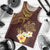 Polynesian Turtle Men Tank Top Plumeria Hibiscus Pattern Oxblood