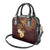 Polynesian Turtle Shoulder Handbag Plumeria Hibiscus Pattern Oxblood