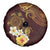 Polynesian Turtle Spare Tire Cover Plumeria Hibiscus Pattern Oxblood