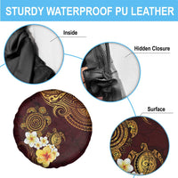 Polynesian Turtle Spare Tire Cover Plumeria Hibiscus Pattern Oxblood LT03 - Polynesian Pride