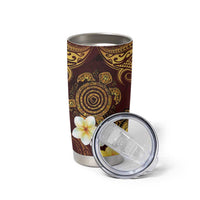 Polynesian Turtle Tumbler Cup Plumeria Hibiscus Pattern Oxblood LT03 - Polynesian Pride