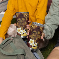 Polynesian Turtle Tumbler Cup Plumeria Hibiscus Pattern Oxblood LT03 - Polynesian Pride
