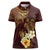 Polynesian Turtle Women Polo Shirt Plumeria Hibiscus Pattern Oxblood