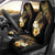 Polynesian Turtle Car Seat Cover Plumeria Hibiscus Pattern Black Color