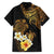 Polynesian Turtle Family Matching Short Sleeve Bodycon Dress and Hawaiian Shirt Plumeria Hibiscus Pattern Black Color