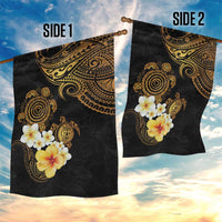 Polynesian Turtle Garden Flag Plumeria Hibiscus Pattern Black Color LT03 - Polynesian Pride