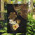 Polynesian Turtle Garden Flag Plumeria Hibiscus Pattern Black Color