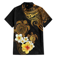 Polynesian Turtle Hawaiian Shirt Plumeria Hibiscus Pattern Black Color LT03 - Polynesian Pride