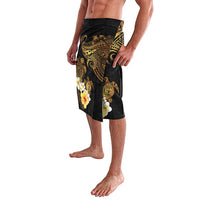 Polynesian Turtle Lavalava Plumeria Hibiscus Pattern Black Color LT03 - Polynesian Pride