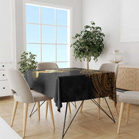 Polynesian Turtle Tablecloth Plumeria Hibiscus Pattern Black Color LT03 - Polynesian Pride