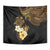 Polynesian Turtle Tapestry Plumeria Hibiscus Pattern Black Color