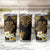 Polynesian Turtle Tumbler Cup Plumeria Hibiscus Pattern Black Color