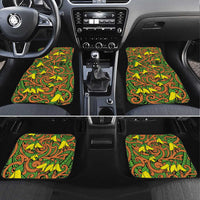 New Zealand Kowhai Flowers Car Mats Maori Koru Pattern LT03 Set 4pcs Orange - Polynesian Pride