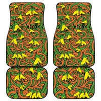 New Zealand Kowhai Flowers Car Mats Maori Koru Pattern LT03 - Polynesian Pride
