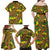 New Zealand Kowhai Flowers Family Matching Off Shoulder Maxi Dress and Hawaiian Shirt Maori Koru Pattern