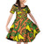 New Zealand Kowhai Flowers Family Matching Off Shoulder Short Dress and Hawaiian Shirt Maori Koru Pattern