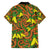 New Zealand Kowhai Flowers Family Matching Off Shoulder Short Dress and Hawaiian Shirt Maori Koru Pattern