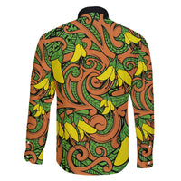 New Zealand Kowhai Flowers Family Matching Off Shoulder Short Dress and Hawaiian Shirt Maori Koru Pattern LT03 - Polynesian Pride