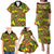 New Zealand Kowhai Flowers Family Matching Puletasi and Hawaiian Shirt Maori Koru Pattern