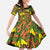 New Zealand Kowhai Flowers Family Matching Short Sleeve Bodycon Dress and Hawaiian Shirt Maori Koru Pattern