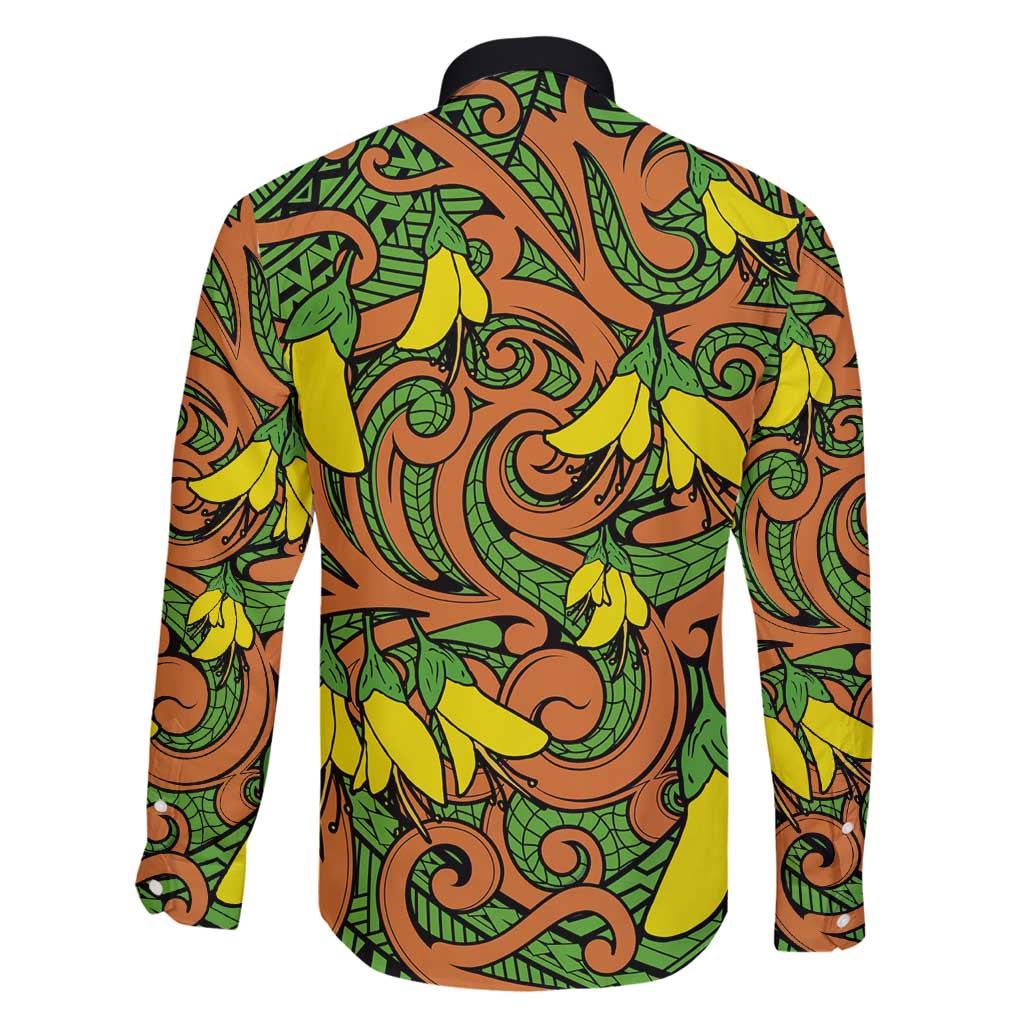 New Zealand Kowhai Flowers Family Matching Tank Maxi Dress and Hawaiian Shirt Maori Koru Pattern