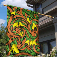 New Zealand Kowhai Flowers Garden Flag Maori Koru Pattern LT03 - Polynesian Pride