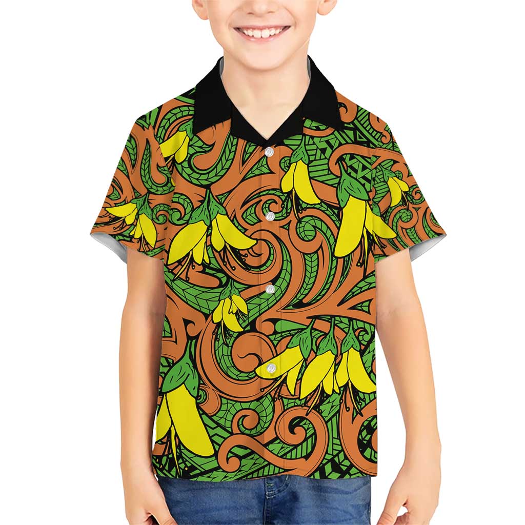 New Zealand Kowhai Flowers Hawaiian Shirt Maori Koru Pattern LT03 - Polynesian Pride