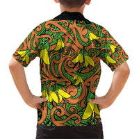 New Zealand Kowhai Flowers Hawaiian Shirt Maori Koru Pattern LT03 - Polynesian Pride