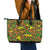 New Zealand Kowhai Flowers Leather Tote Bag Maori Koru Pattern