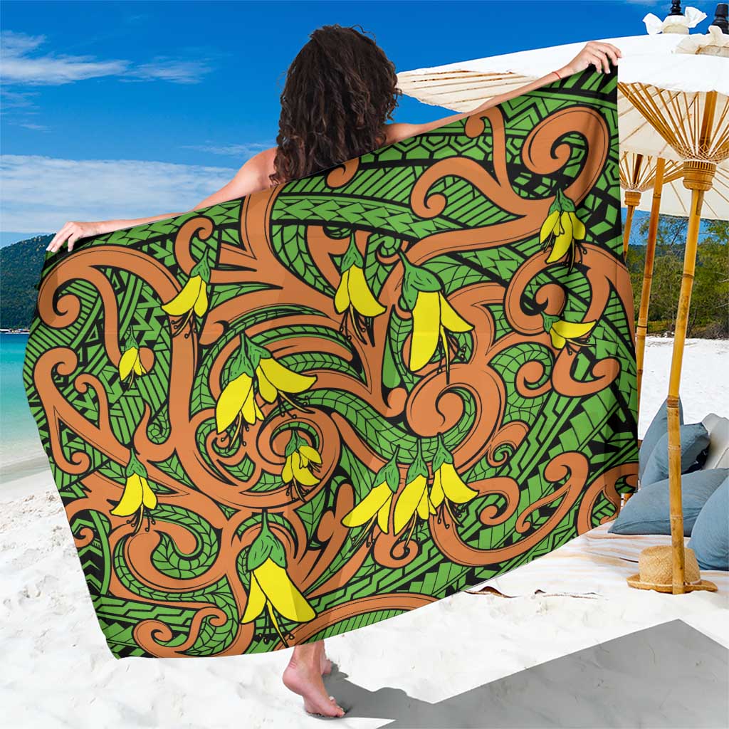New Zealand Kowhai Flowers Sarong Maori Koru Pattern