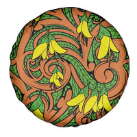 New Zealand Kowhai Flowers Spare Tire Cover Maori Koru Pattern LT03 - Polynesian Pride