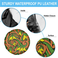 New Zealand Kowhai Flowers Spare Tire Cover Maori Koru Pattern LT03 - Polynesian Pride