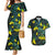 New Zealand Kowhai Flowers Couples Matching Mermaid Dress and Hawaiian Shirt Maori Koru Pattern With Paua Shell Style