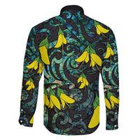 New Zealand Kowhai Flowers Family Matching Mermaid Dress and Hawaiian Shirt Maori Koru Pattern With Paua Shell Style