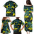 New Zealand Kowhai Flowers Family Matching Puletasi and Hawaiian Shirt Maori Koru Pattern With Paua Shell Style