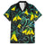 New Zealand Kowhai Flowers Family Matching Puletasi and Hawaiian Shirt Maori Koru Pattern With Paua Shell Style