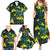 New Zealand Kowhai Flowers Family Matching Summer Maxi Dress and Hawaiian Shirt Maori Koru Pattern With Paua Shell Style