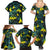 New Zealand Kowhai Flowers Family Matching Summer Maxi Dress and Hawaiian Shirt Maori Koru Pattern With Paua Shell Style