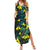 New Zealand Kowhai Flowers Family Matching Summer Maxi Dress and Hawaiian Shirt Maori Koru Pattern With Paua Shell Style