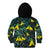 New Zealand Kowhai Flowers Kid Hoodie Maori Koru Pattern With Paua Shell Style