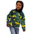 New Zealand Kowhai Flowers Kid Hoodie Maori Koru Pattern With Paua Shell Style