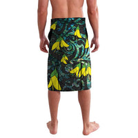 New Zealand Kowhai Flowers Lavalava Maori Koru Pattern With Paua Shell Style LT03 - Polynesian Pride