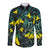 New Zealand Kowhai Flowers Long Sleeve Button Shirt Maori Koru Pattern With Paua Shell Style