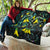 New Zealand Kowhai Flowers Quilt Maori Koru Pattern With Paua Shell Style