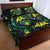 New Zealand Kowhai Flowers Quilt Bed Set Maori Koru Pattern With Paua Shell Style